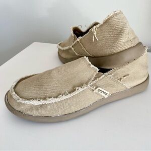 CROCS Tan Canvas Slip-Ons